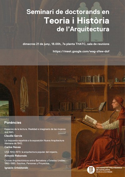 Seminari de doctorands i doctorandes en Teoria i Història de l’Arquitectura (21/6/2023)