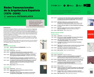 Xarxes Transnacionals de l'Arquitectura Espanyola (1976-2006) : 1er Seminari RETRANSLATES