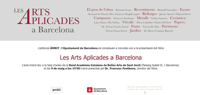 Presentación del libro "Les arts aplicades a Barcelona". Participan en él los profesores Teresa Navas y Ramon Graus