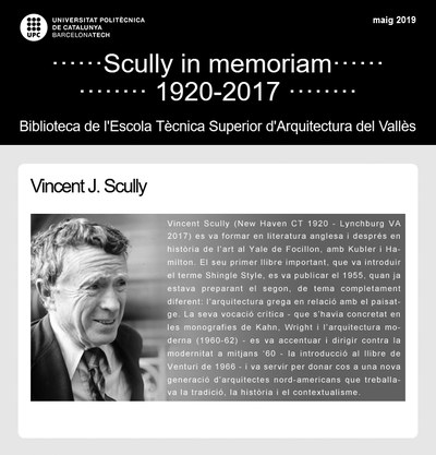 Scully in memoriam (1920-2017): exposición comisariada por los profesores Ángel Sanz, Josep Giner y Raúl Martínez