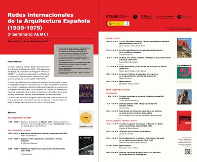 Tercer Seminario AEMCI: Redes internacionales de la arquitectura española (1939-1975) en la ETSAB